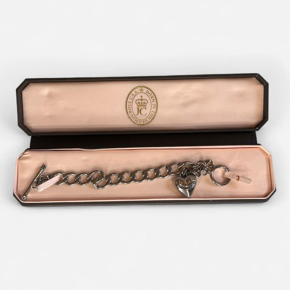 Juicy Couture Silver Heart Charm Bracelet